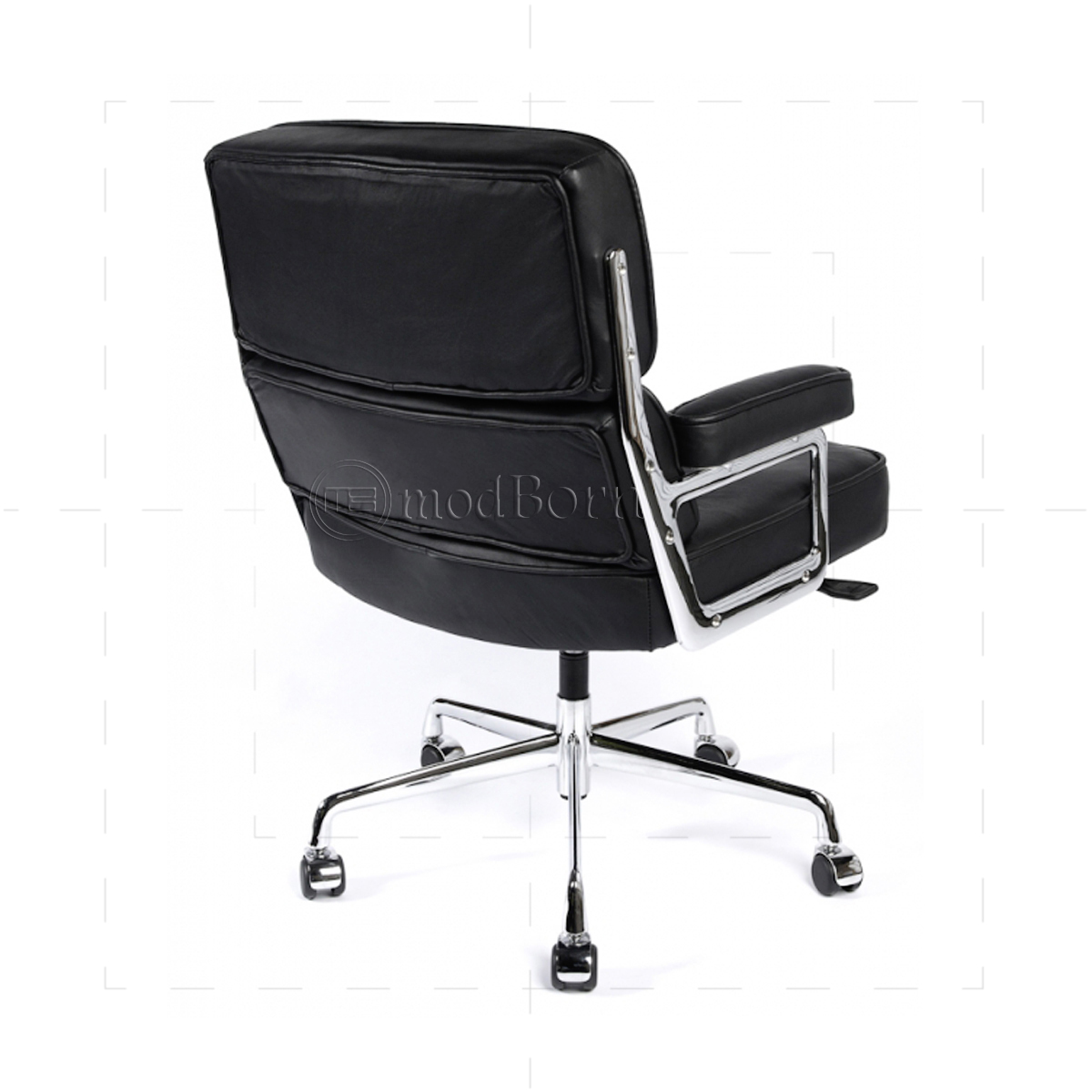 EA104 Eames Style Office Lobby Black Leather Executive Chair