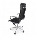 Office Chair High Back Ribbed Black Leather