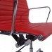 Office Chair High Back Ribbed Red Leather