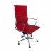 Office Chair High Back Ribbed Red Leather