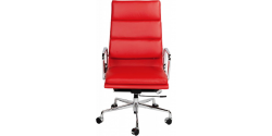 Office Chair High Back Soft Pad Red Leather
