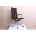 Office Chair High Back Ribbed DARK BROWN Leather