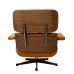 Lounge Chair and Ottoman TAN Brown Leather Walnut Wood