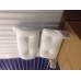 Lounge Chair and Ottoman White Leather White Wood