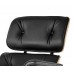 Lounge Chair and Ottoman Black Leather Oak PlyWood