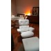 Lounge Chair and Ottoman White Leather ASH Plywood - TALLER Version