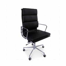 Office Chair High Back Soft Pad Black Leather