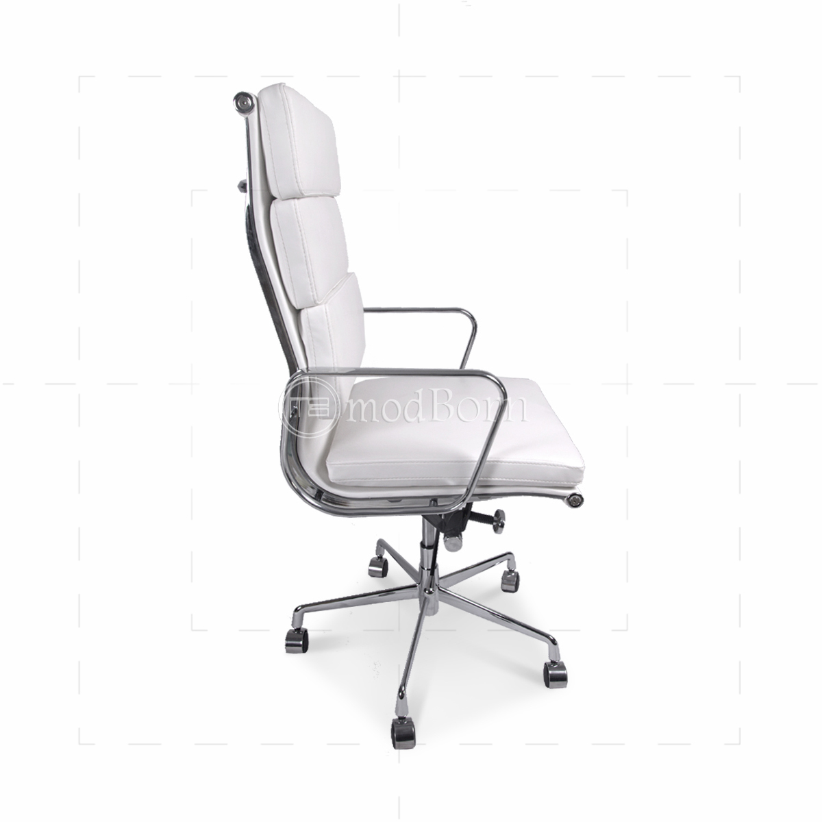 Office Chair High Back Soft Pad White, White Leather High Back Office Chair