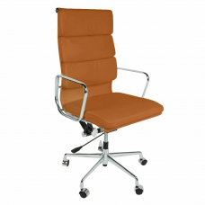 Office Chair High Back Soft Pad COGNAC BROWN Leather