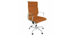 Office Chair High Back Soft Pad COGNAC BROWN Leather