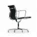 Office Chair Low Back Ribbed  Black Leather