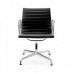 Office Chair Low Back Ribbed  Black Leather