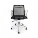 Office Mesh Chair Low Back Ribbed Black Fabric