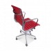 Office Chair Low Back Ribbed Red Leather