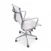 Office Chair Low Back Ribbed White Leather