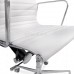 Office Chair Low Back Ribbed White Leather