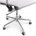 Office Chair Low Back Ribbed White Leather