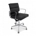 Office Chair Low Back Soft Pad Black Leather