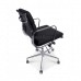 Office Chair Low Back Soft Pad Black Leather