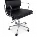 Office Chair Low Back Soft Pad Black Leather