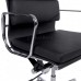 Office Chair Low Back Soft Pad Black Leather