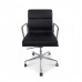 Office Chair Low Back Soft Pad Black Leather