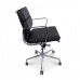 Office Chair Low Back Soft Pad Black Leather