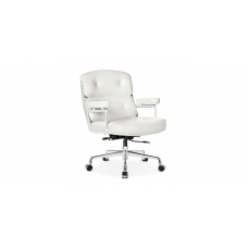 Office Lobby WHITE Leather Executive Chair