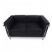 LC2 Sofa 2 Seater Black Leather