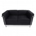 LC2 Sofa 2 Seater Black Leather