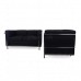 LC2 Sofa 2 Seater Black Leather