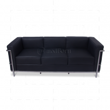 LC2 Sofa 3 Seater Black Leather