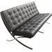 Barcelona Inspired Two Seater Sofa Black Leather