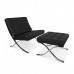 Barcelona Inspired Chair Black Leather