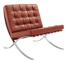 Barcelona Inspired Chair COGNAC Brown Leather 