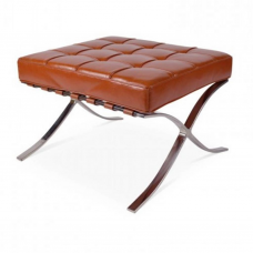 Barcelona Inspired Ottoman COGNAC Brown Leather