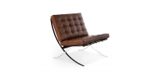 Barcelona Inspired Chair VINTAGE Brown Leather