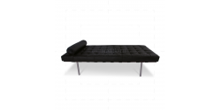 Barcelona Inspired Day Bed Black Leather