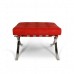 Barcelona Inspired Ottoman Red Leather