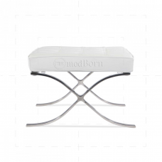 Barcelona Inspired Ottoman White Leather