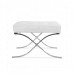 Barcelona Inspired Ottoman White Leather