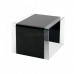 Safety Glass Nest of 3 Coffee Side Tables Black with Strips