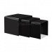 Safety Bent Glass Nest of 3 Coffee Side Tables BLACK