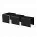 Safety Bent Glass Nest of 3 Coffee Side Tables BLACK