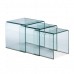 Safety Glass Nest of 3 Coffee Side Tables Clear