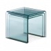 Safety Glass Nest of 3 Coffee Side Tables Clear